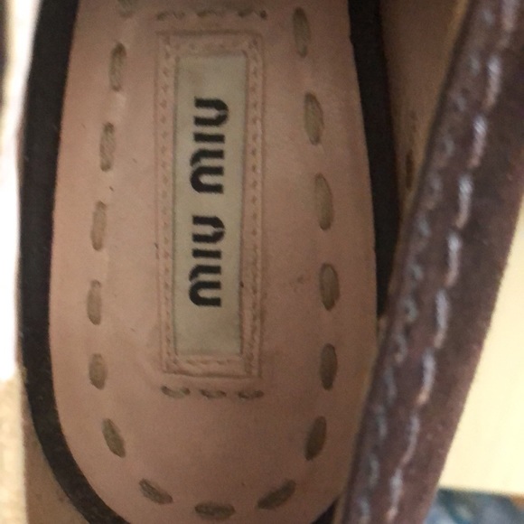 MIU MIU Suede Platform Wedge Shoes - Picture 2 of 8